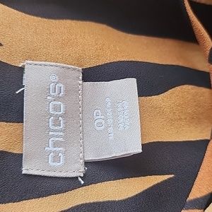 Chicos 0p tiger print rayon long sleeve maxi dress never worn